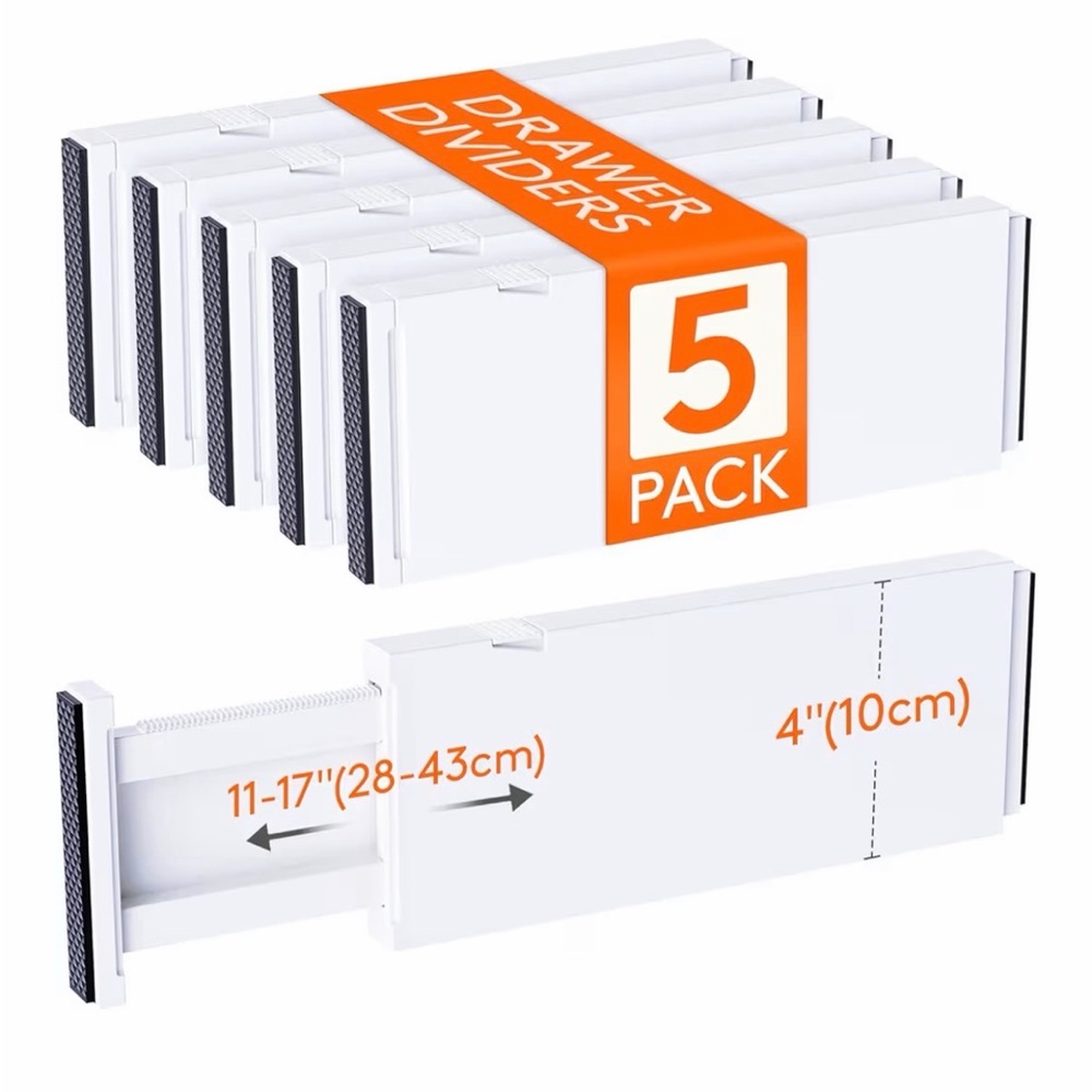 Adjustable Drawer Dividers 5-Pack
